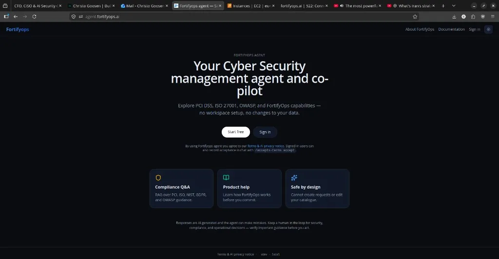FortifyOps Agent performing security analysis