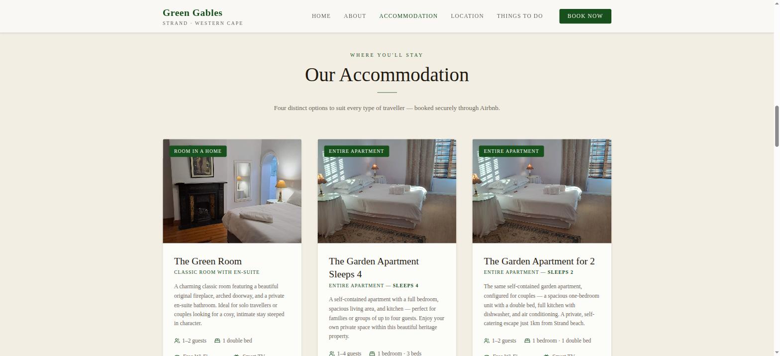 Green Gables Our Accommodation listing grid